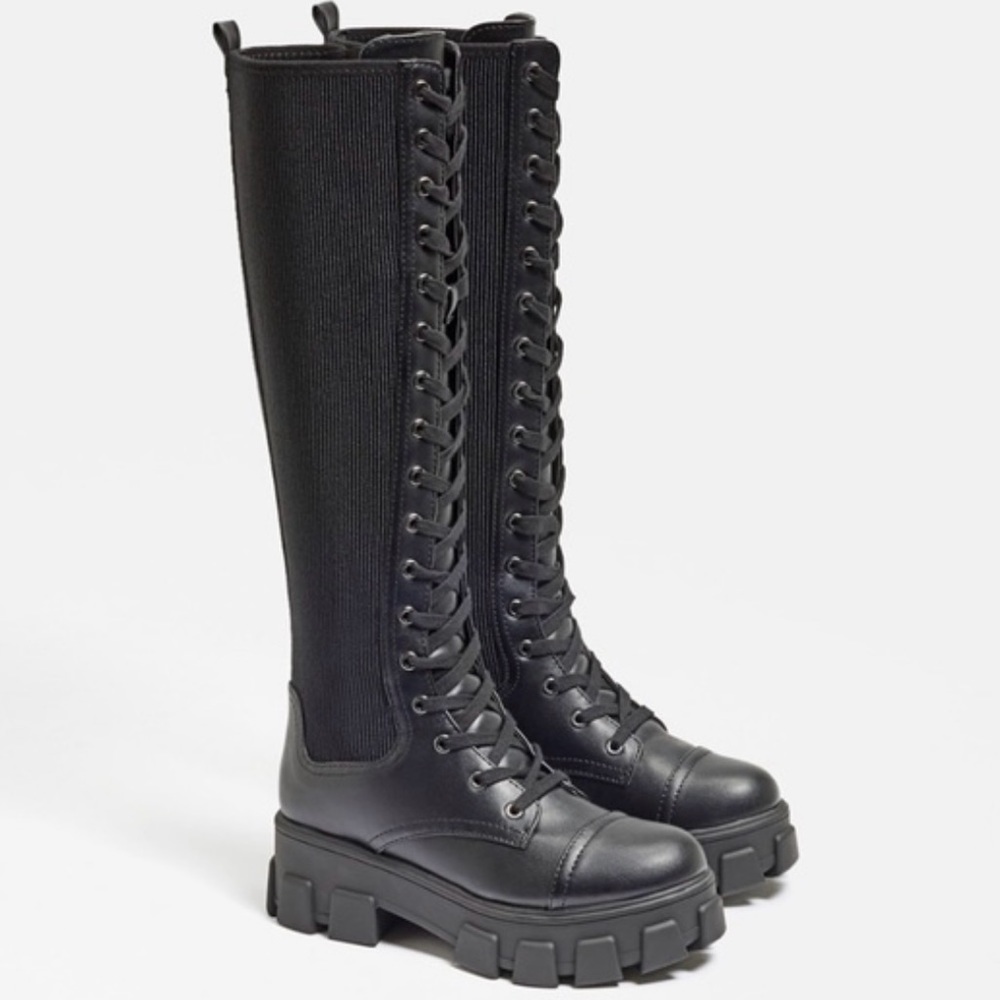 Circus by Sam Edelman Lilah Lace Up Chunky Knee High Boot size 7, reg $140